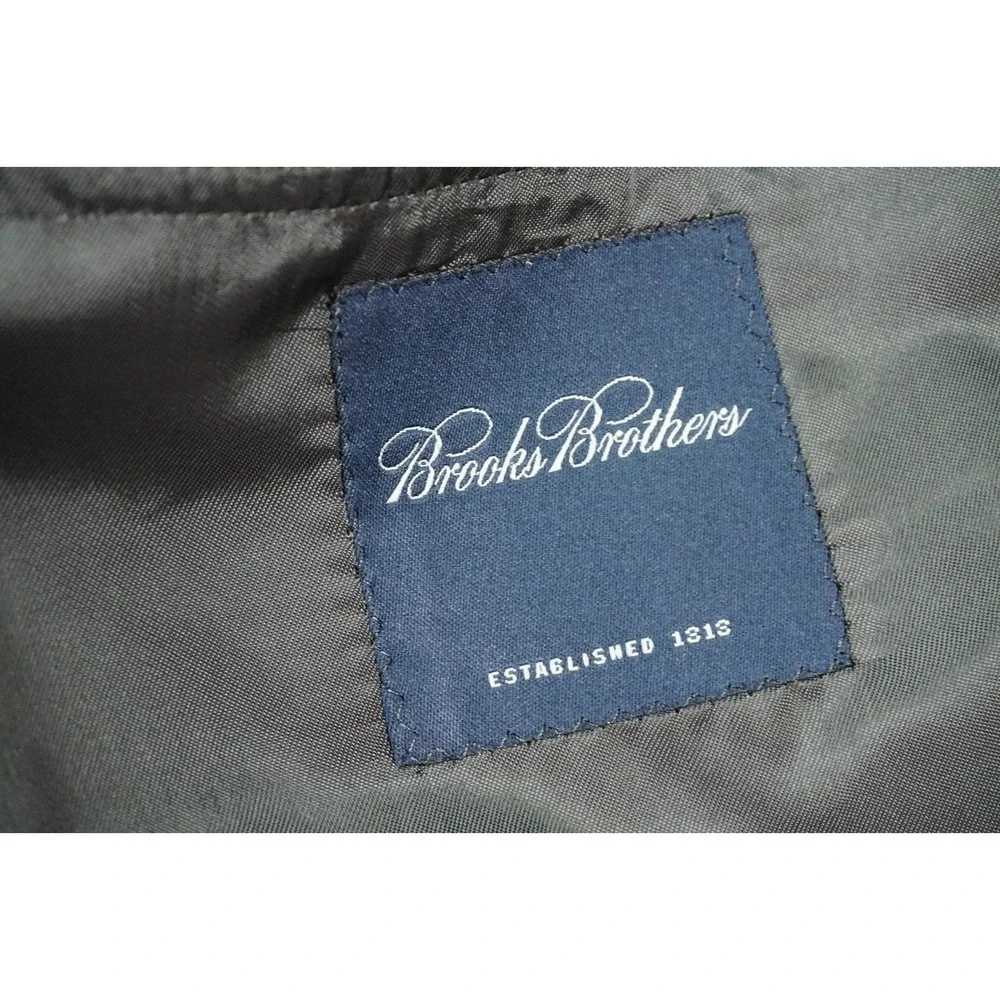 Brooks Brothers Wool Blazer Mens 40R Charcoal Gray Made in‎ Italy Sport Coat